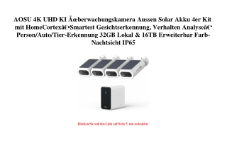 5820 AOSU 4K UHD KI ÃƒÂœberwachungskamera Aussen Solar Akku 4er Kit mit HomeCortexÃ£Â€ÂSmartest Gesicht