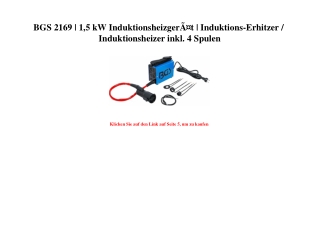 7943 BGS 2169   1 5 kW InduktionsheizgerÃƒÂ¤t   Induktions-Erhitzer   Induktionsheizer inkl. 4 Spulen
