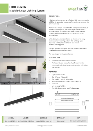 Sleek Black Modular Linear LED Light in Perth