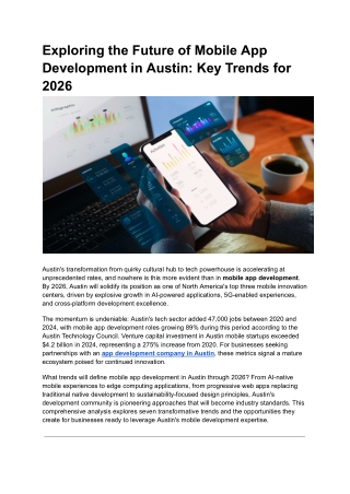Exploring the Future of Mobile App Development in Austin Key Trends for 2026