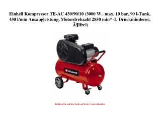 1440 Einhell Kompressor TE-AC 430 90 10  3000 W.  max. 10 bar  90 l-Tank  430 l min Ansaugleistung  Moto