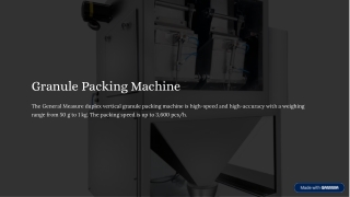 Granule Packing Machine - General Measure
