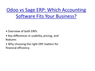 Odoo vs Sage ERP: Which Accounting Software Fits Your Business?