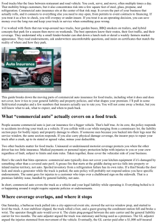 Commercial Auto Insurance for Food Trucks: A Practical Guide