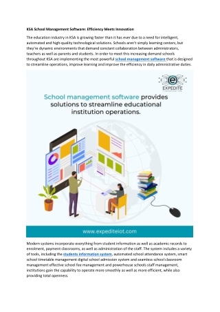 KSA School Management - Software Efficiency Meets Innovation