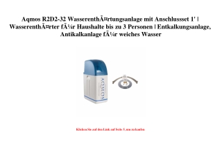 3434 Aqmos R2D2-32 WasserenthÃƒÂ¤rtungsanlage mit Anschlussset 1'   WasserenthÃƒÂ¤rter fÃƒÂ¼r Haushalte