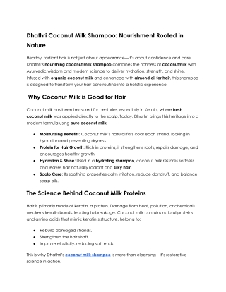 Dhathri Coconut Milk Shampoo_ Nourishment Rooted in Nature