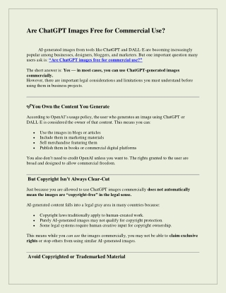 Are ChatGPT Images Free for Commercial Use