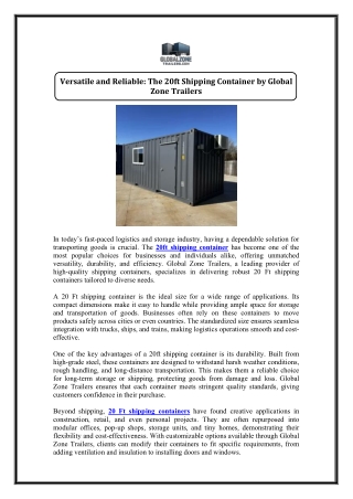 20ft Shipping Container