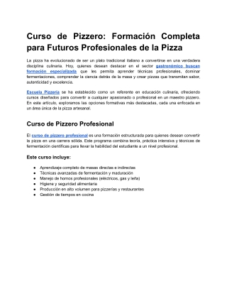 Curso de Pizzero_ Aprende a Hacer Pizzas Profesionales