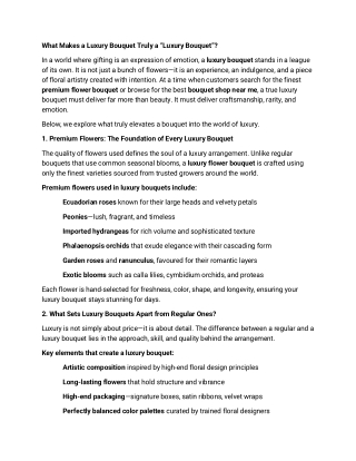 What Makes a Luxury Bouquet Truly a “Luxury Bouquet”?