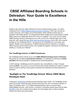 CBSE affiliated boarding schools in Dehradun