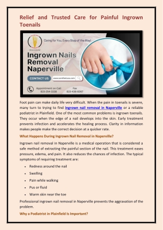ingrown nail removal in Naperville