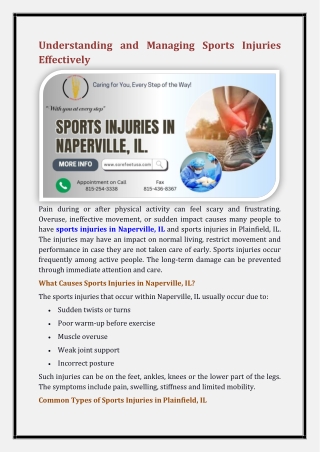 sports injuries in Naperville, IL