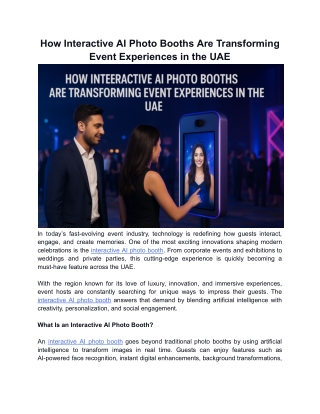 How Interactive AI Photo Booths Are Transforming Event Experiences in the UAE