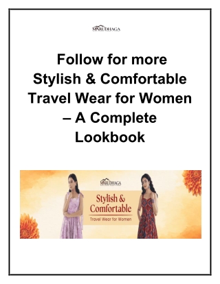Stylish & Comfortable Travel Wear for Women – A Complete Lookbook