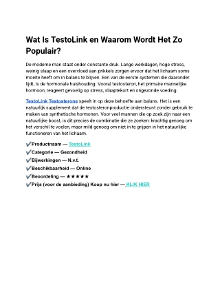 TestoLink Prijs: Is TestoLink Betaalbaar voor Wat het Biedt?