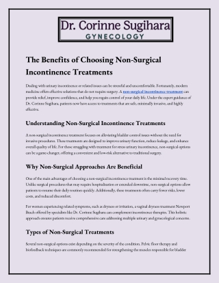 Find the Right Treatment for Stress Urinary Incontinence Today