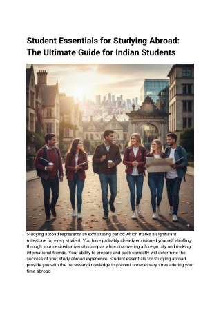 Student Essentials for Studying Abroad: The Ultimate Guide for Indian Students