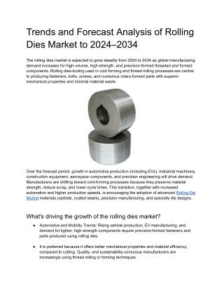 Rolling Dies Market