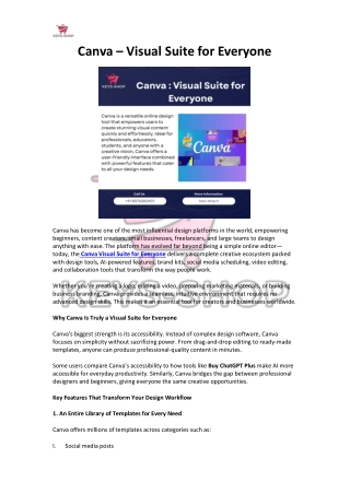 Canva – Visual Suite for Everyone