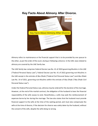 Key Facts About Alimony After Divorce.