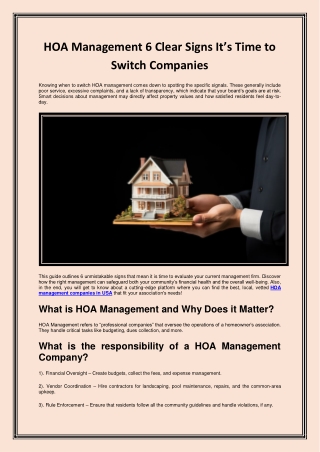 HOA Management 6 Clear Signs It’s Time to Switch Companies
