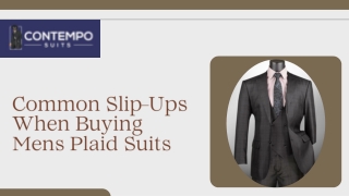 Common Slip-Ups When Buying Mens Plaid Suits