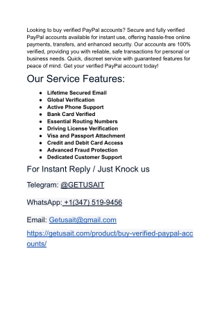 30 Top Places to Buy Verified PayPal Accounts in Getusait
