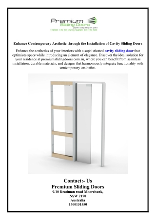 Enhance Contemporary Aesthetic through the Installation of Cavity Sliding Doors