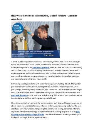 How We Turn Old Pools into Beautiful, Modern Retreats – Adelaide Aqua Boys