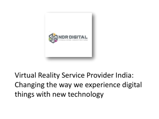 Virtual Reality Service Provider India
