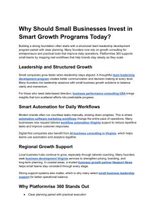 Why Should Small Businesses Invest in Smart Growth Programs Today_