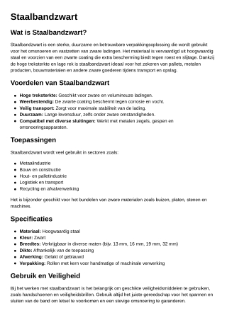 Staalbandzwart: Informatie en Contactgegevens Fixpack