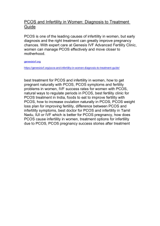 PCOS and Infertility in Women