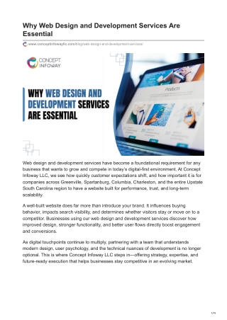 Why Web Design and Development Services Are Essential