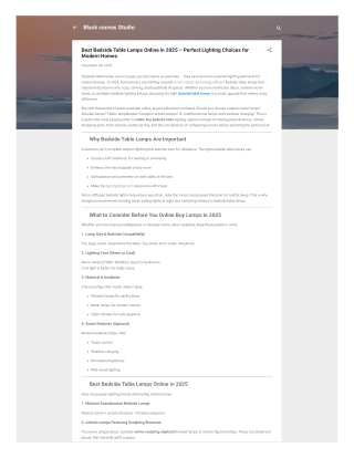 Best Bedside Table Lamps Online in 2025 – Perfect Lighting Choices for Modern Homes