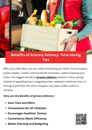 Benefits of Grocery Delivery Time-Saving Tips
