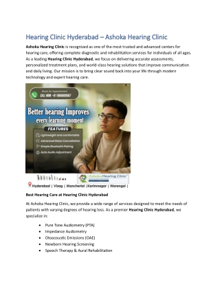 Hearing Clinic Hyderabad