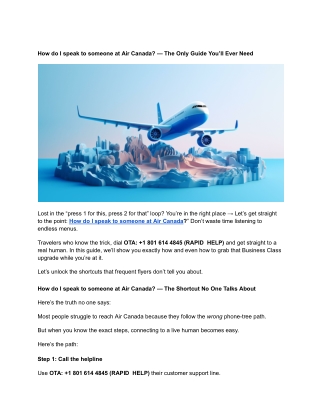 How do I speak to someone at Air Canada_