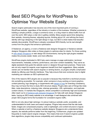 Best SEO Plugins for WordPress to Optimise Your Website Easily
