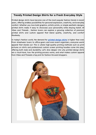 Trendy Printed Design Shirts for a Fresh Everyday Style