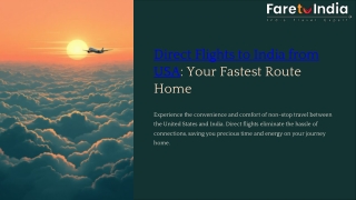 Best Deals on Direct Flights to India from USA