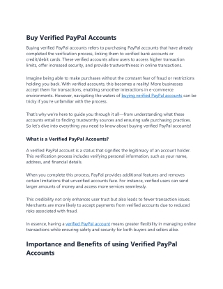Buy Verified PayPal Accounts
