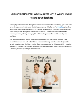 Comfort Engineered Why NZ Loves DryFit Wear’s Sweat-Resistant Undershirts