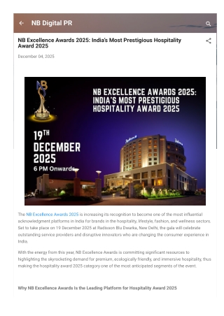 Hospitality Award 2025