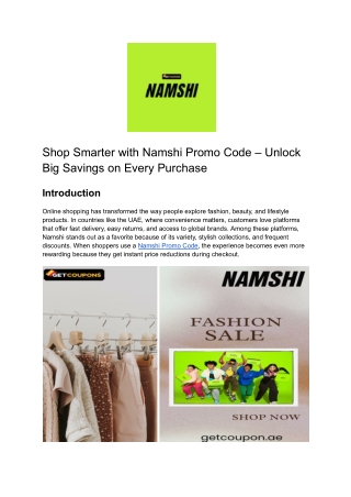 Namshi Promo Code