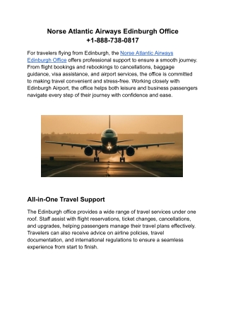 Norse Atlantic Airways Edinburgh Office