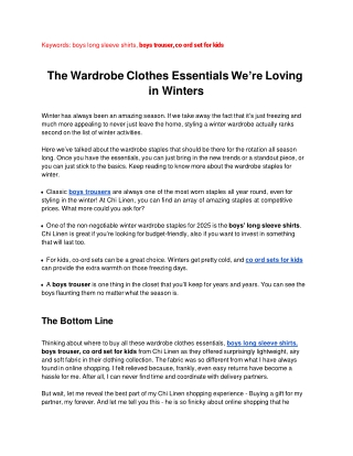 The Wardrobe Clothes Essentials We’re Loving in Winters