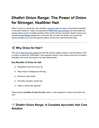 Dhathri Onion Range_ The Power of Onion for Stronger, Healthier Hair A